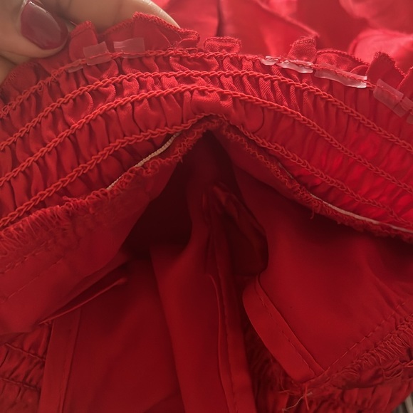 Vintage Dots red halter ruffle top L - Picture 6 of 7